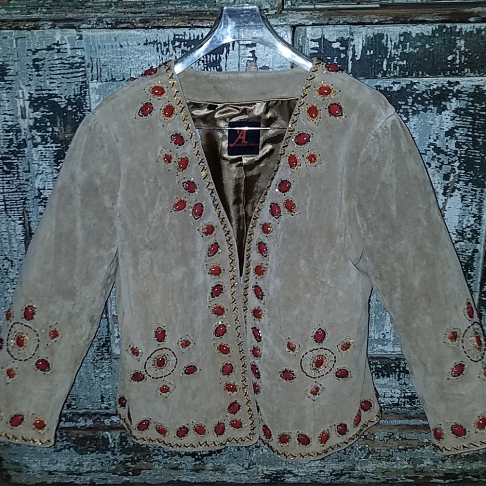 Adrienne Landau suede/leather jacket, sz L